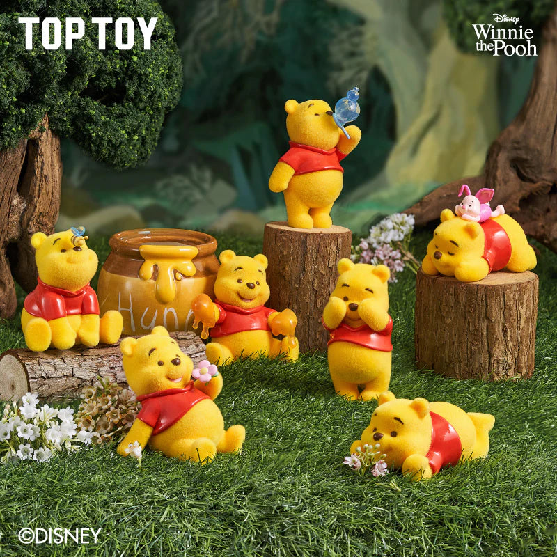 Winnie the Pooh Happy Everyday Series – Flocked Blind‑Box Figures