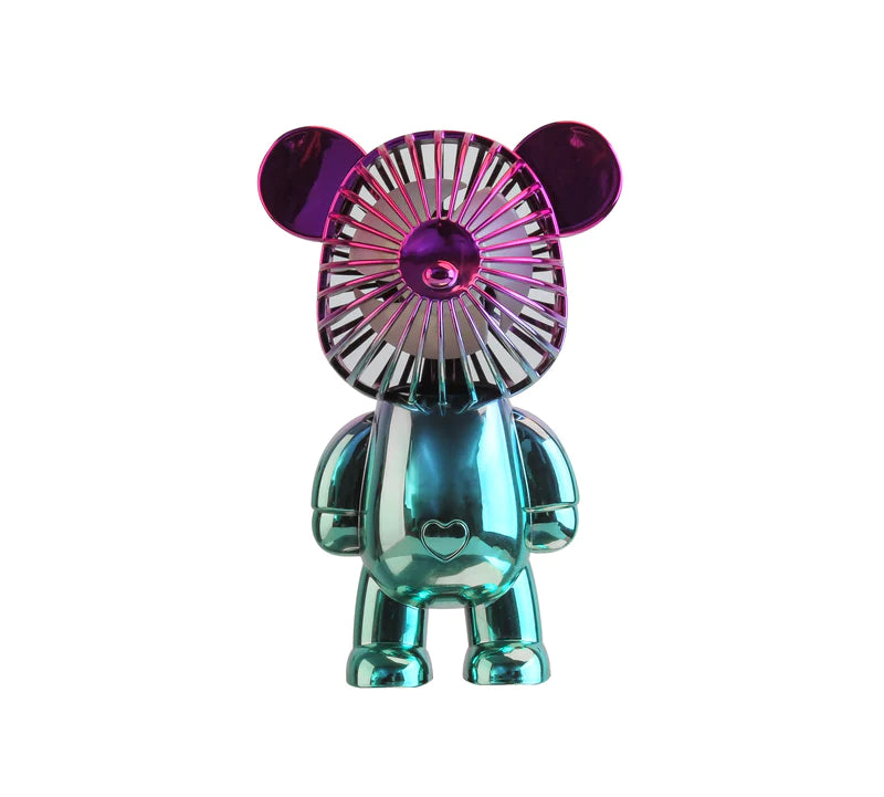 Portable Bear Fan- Chrome Blue