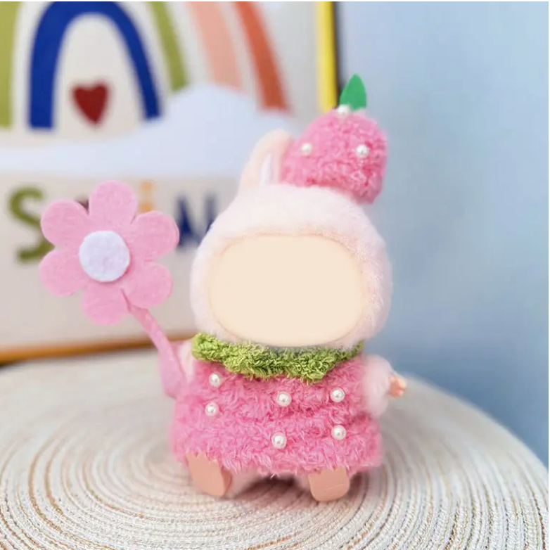 Labubu Outfit Furry Strawberry