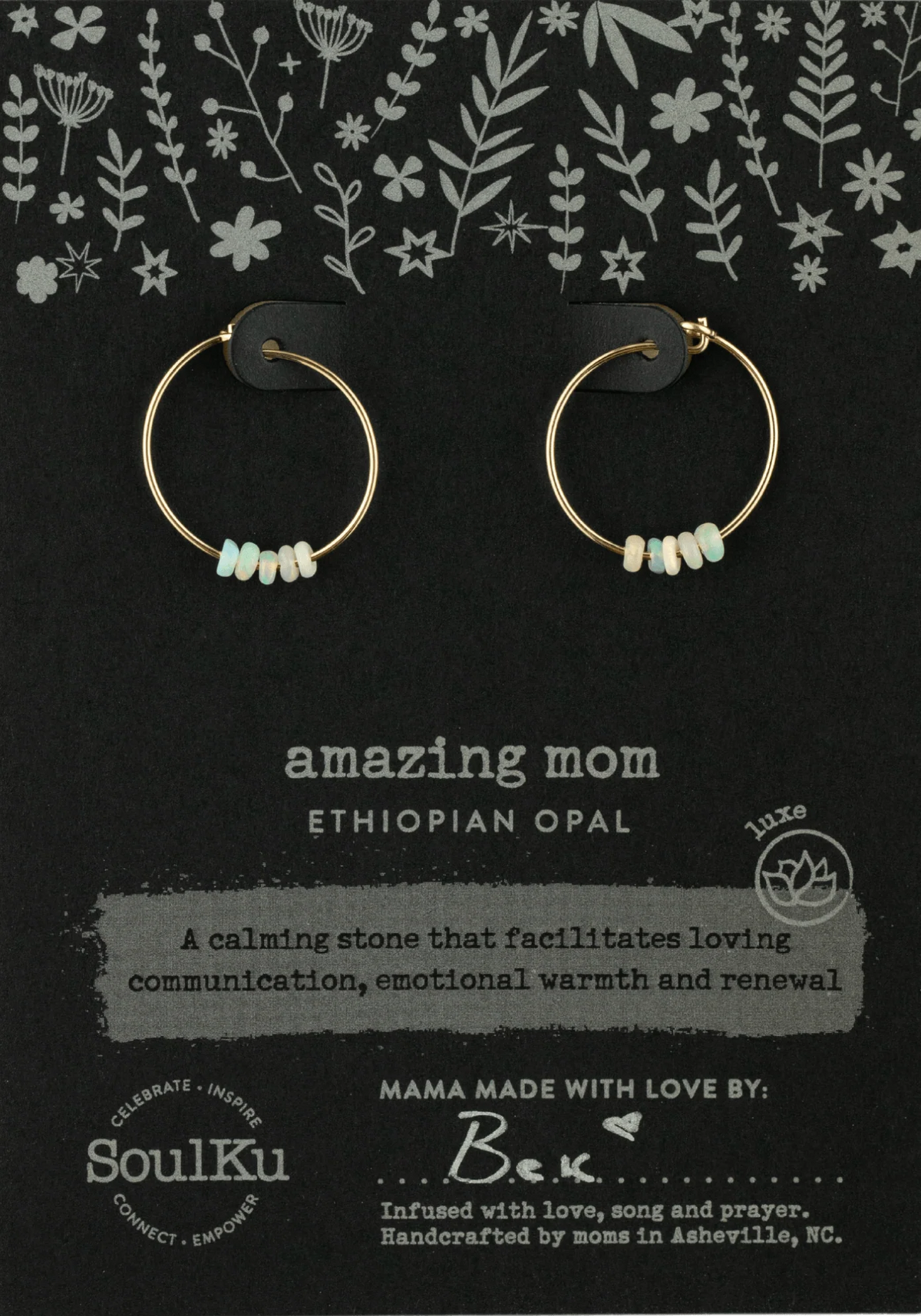 Soulku Opal Gold Hoops