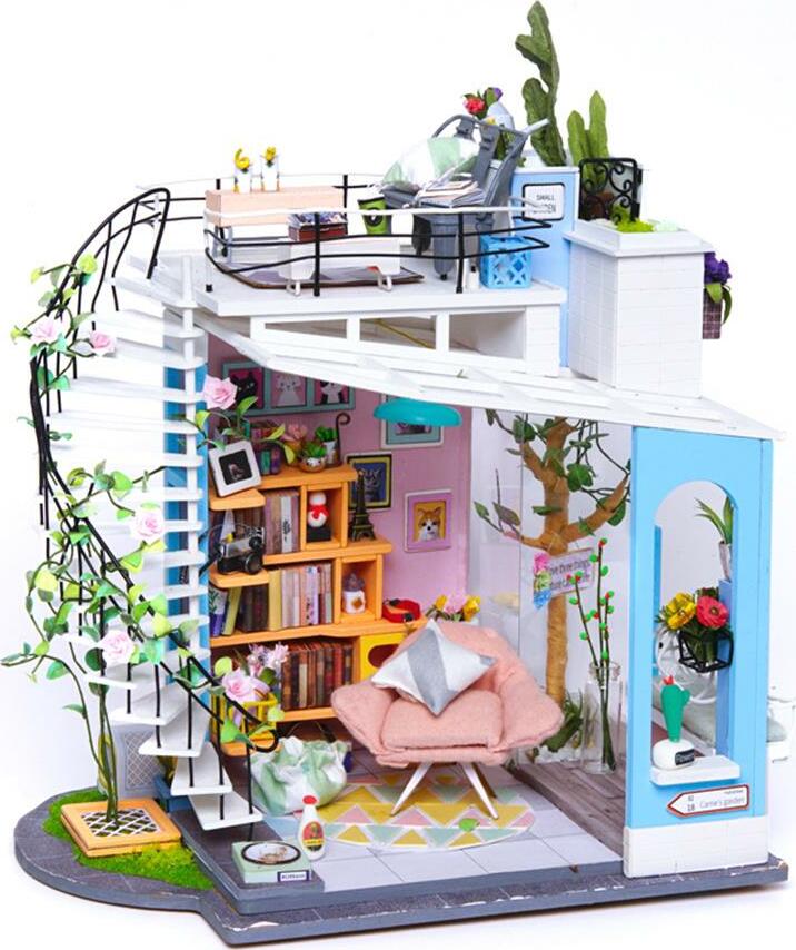 Robotime Rolife Dora's Loft 3D Wooden DIY Miniature Dollhouse Kit