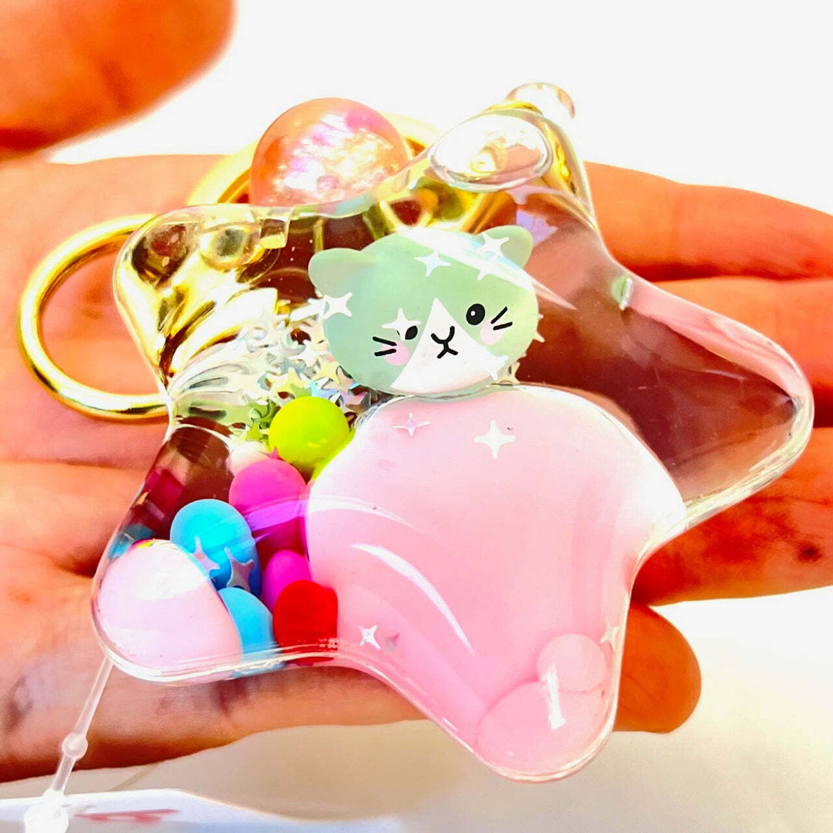 Kitty Star Floaty Key Charm
