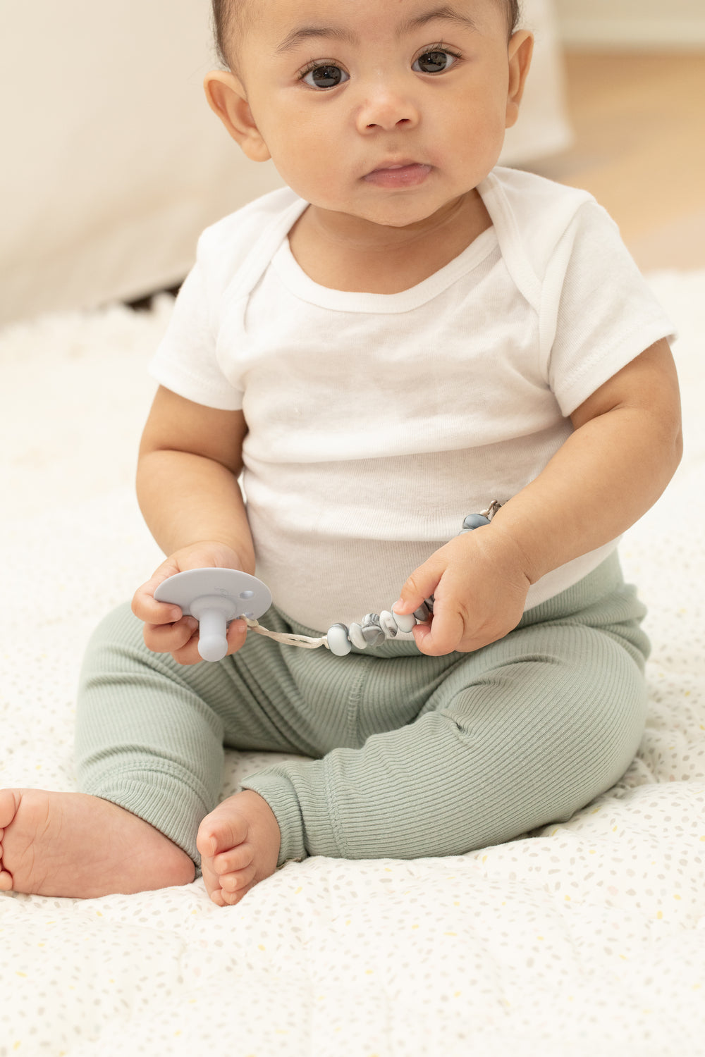 Black Marble Pacifier Clip