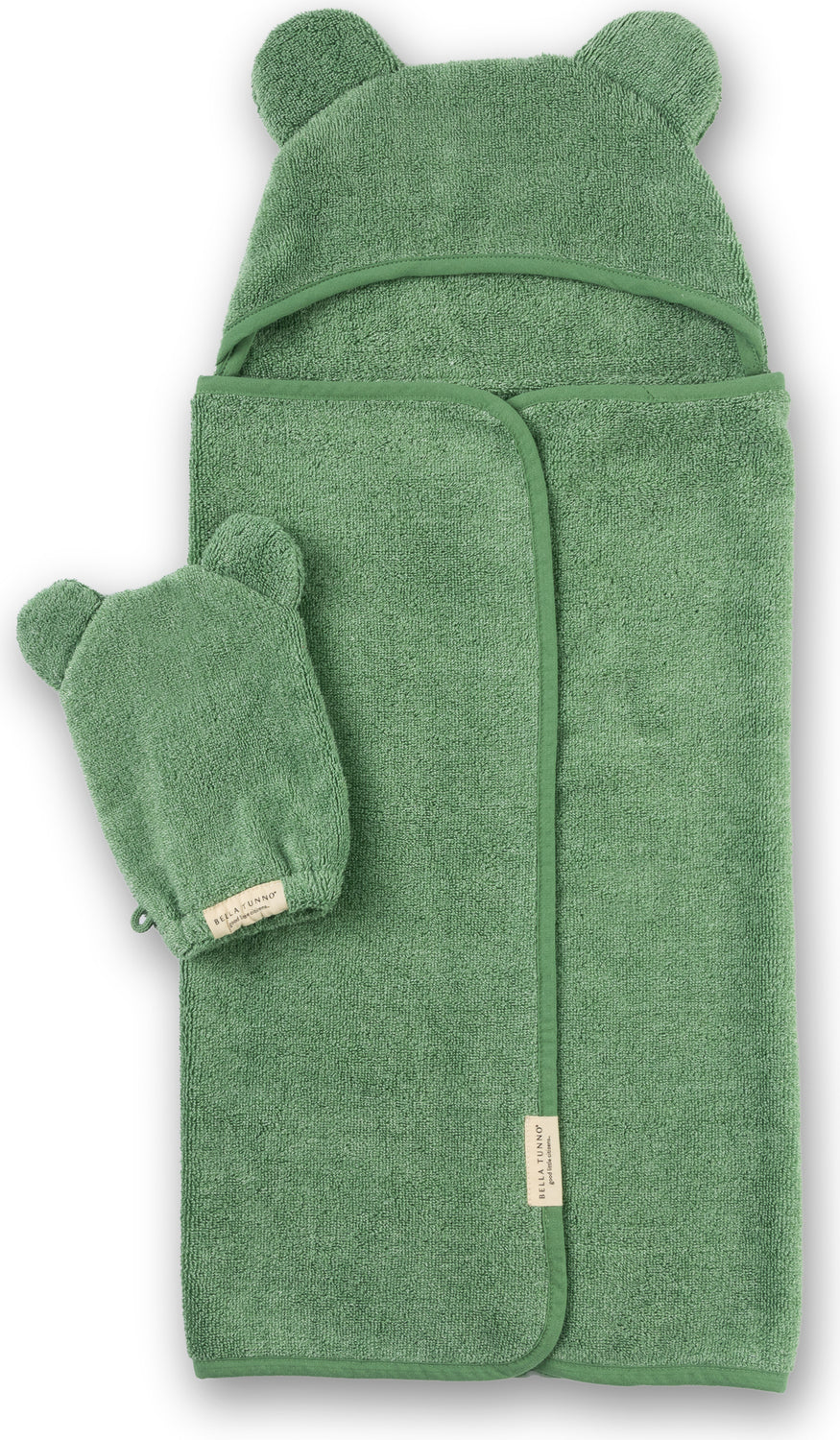 Hooded Towel + Wash Mitt Set Sea Foam