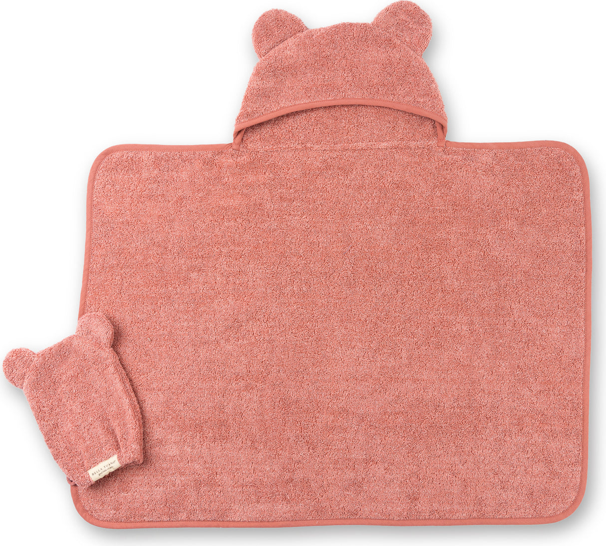 Hooded Towel + Wash Mitt Set Watermelon