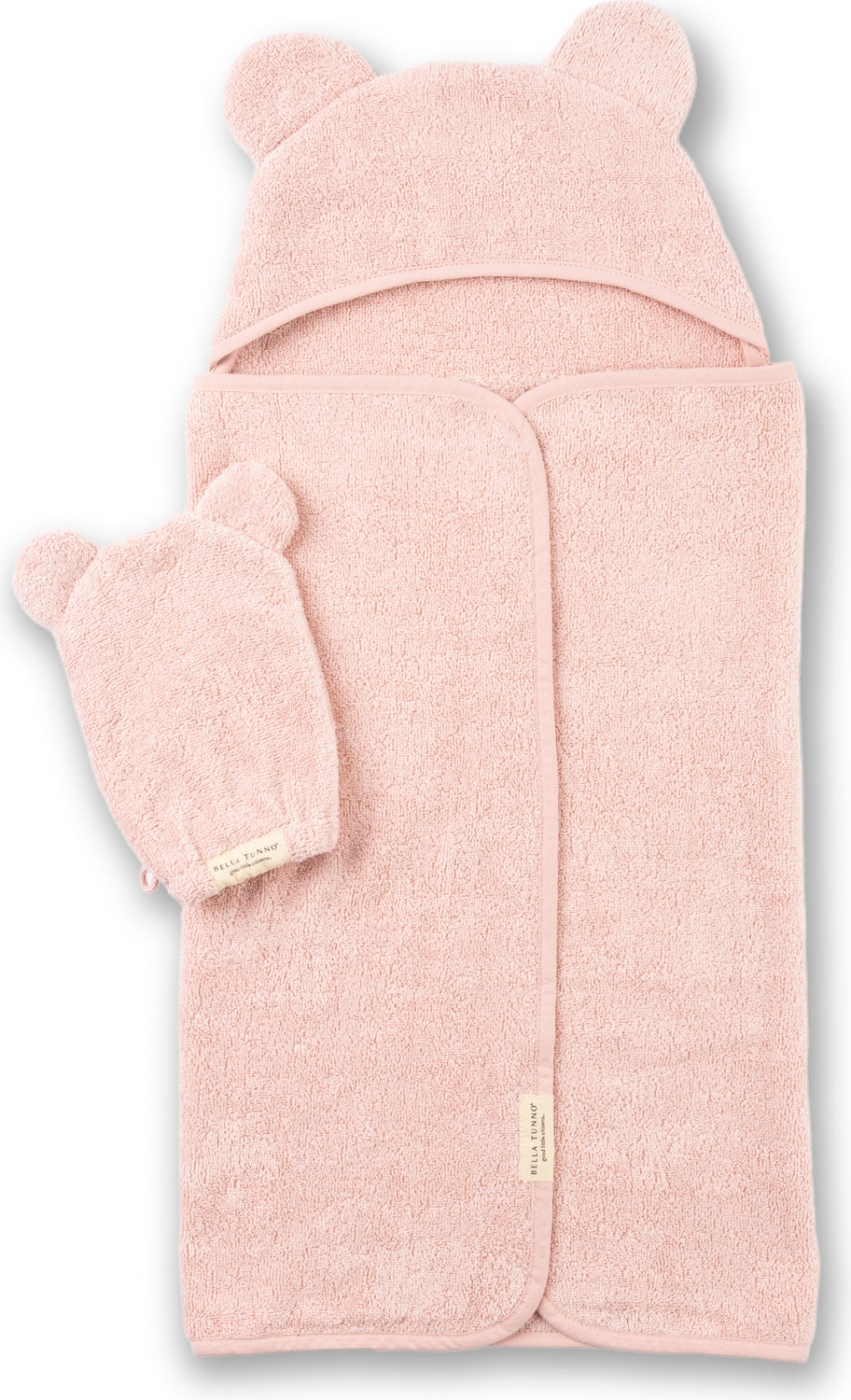 Hooded Towel + Wash Mitt Set Blush