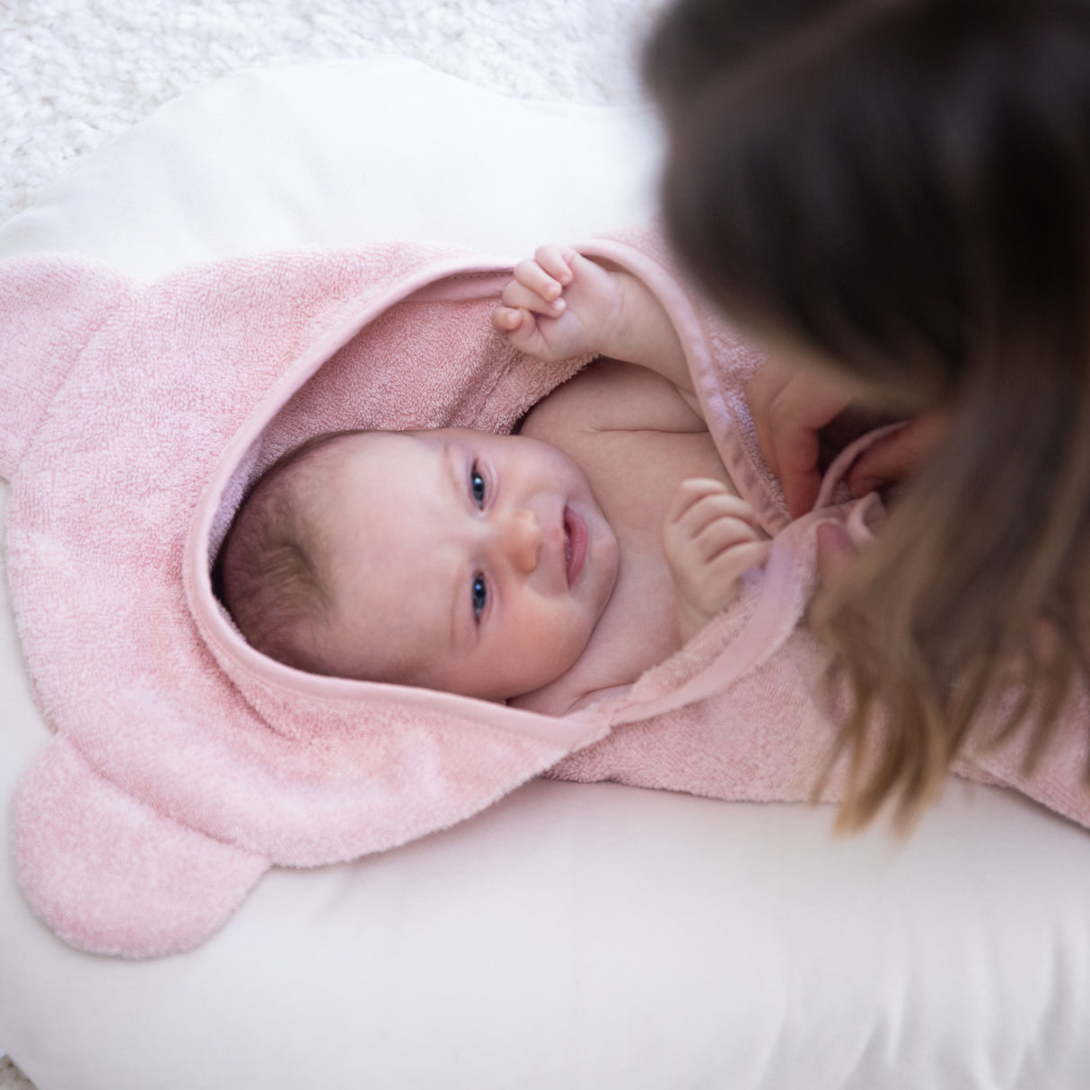 Hooded Towel + Wash Mitt Set Blush