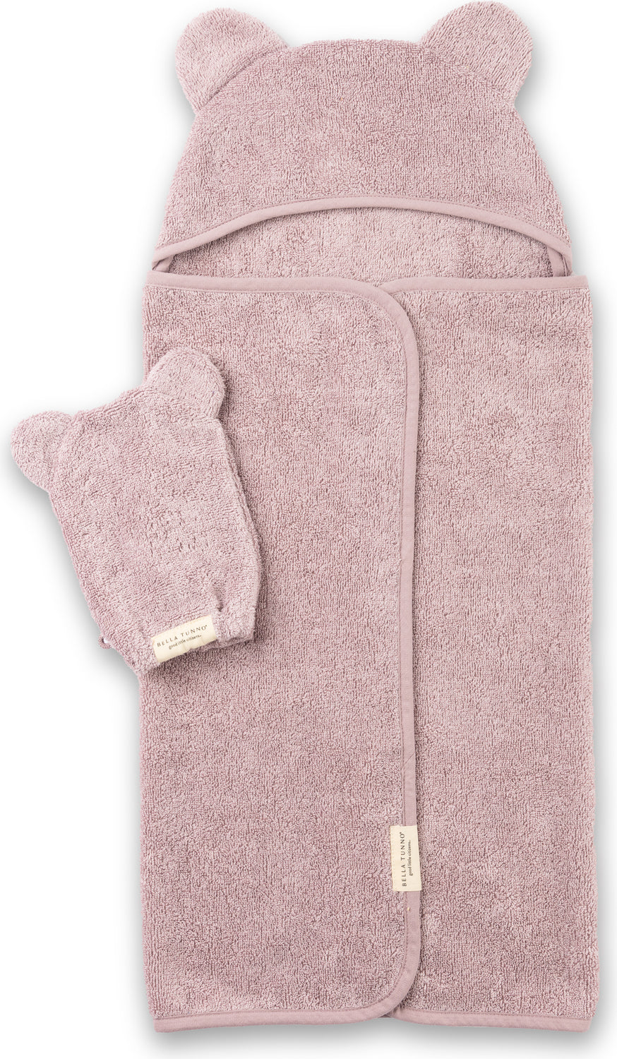 Hooded Towel + Wash Mitt Set Orchid