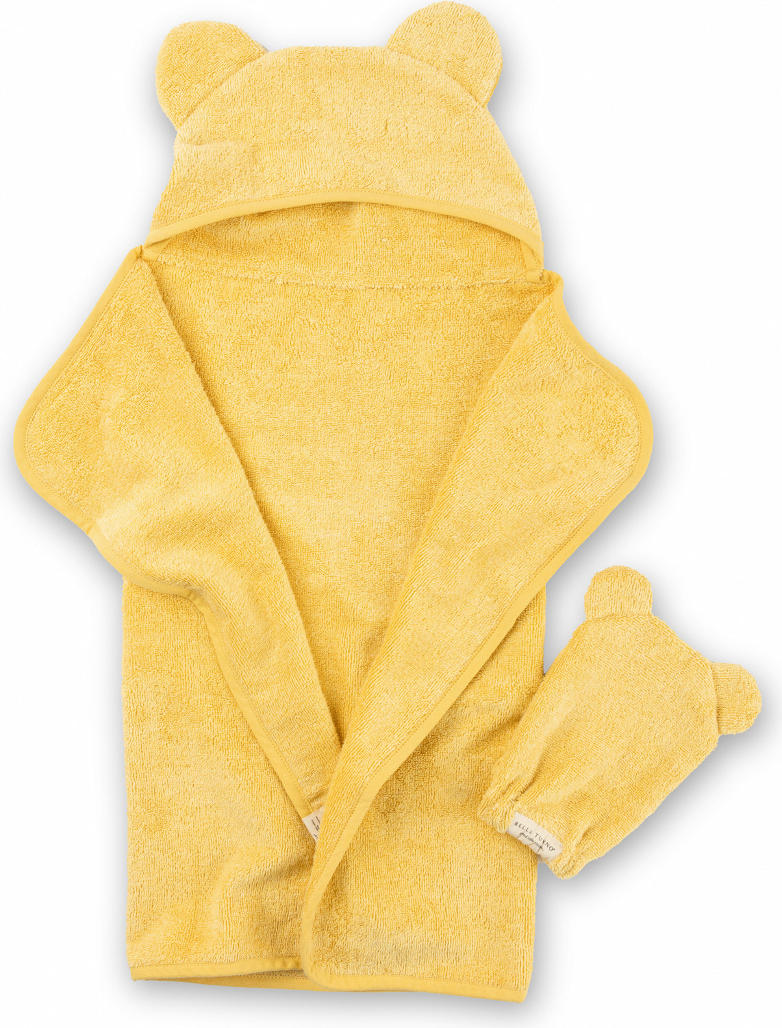 Hooded Towel + Wash Mitt Set Sunshine
