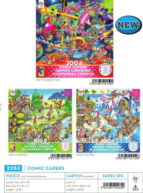 300 Piece Oversized Comic Capers (assorted)