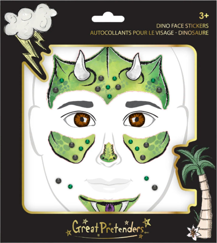 Dinosaur Face Stickers