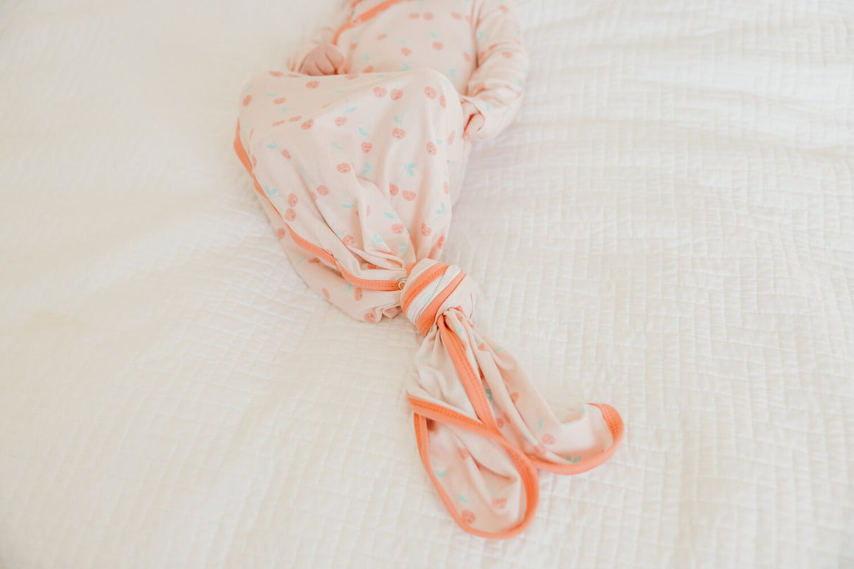 Cheery Newborn Knotted Gown