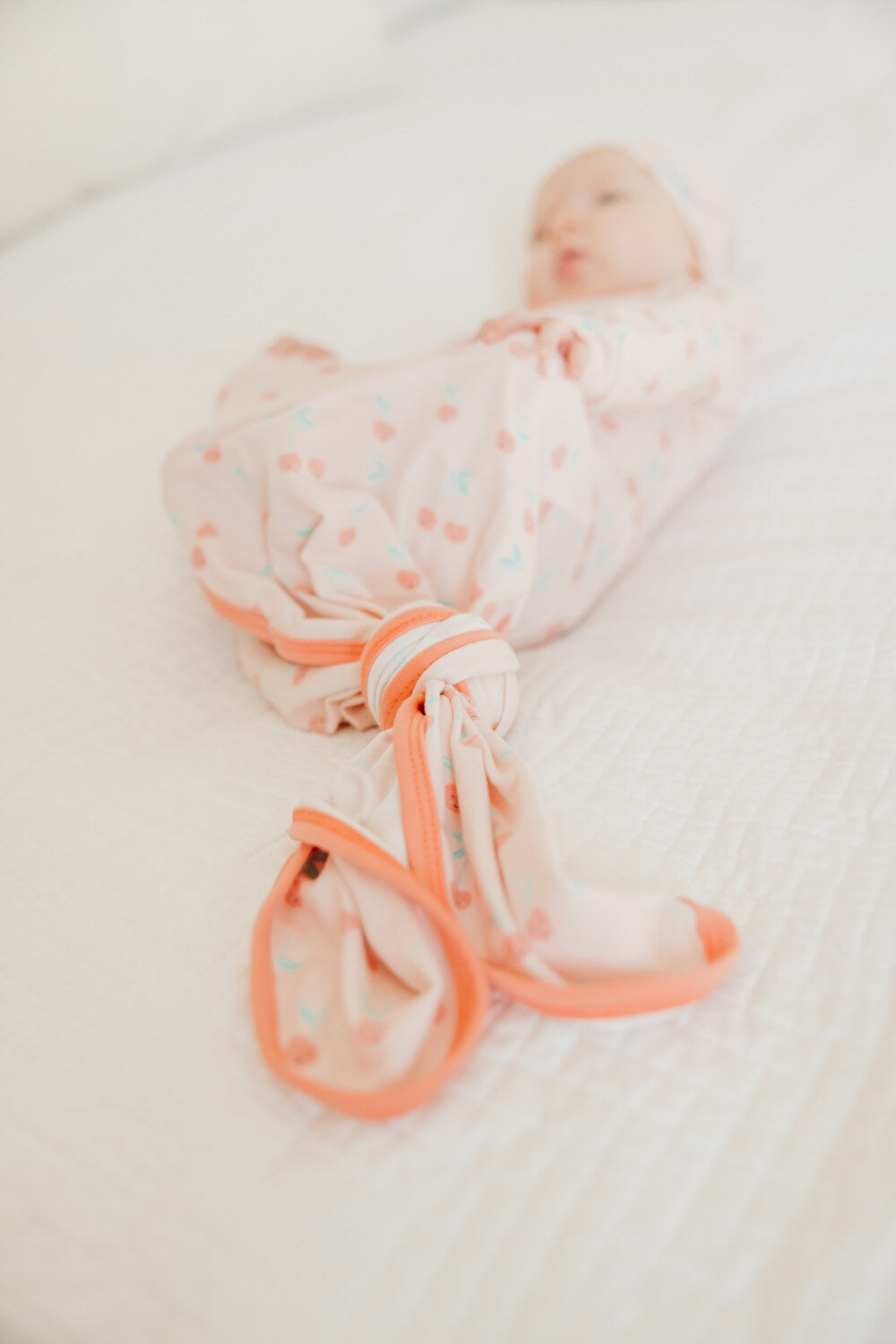 Cheery Newborn Knotted Gown