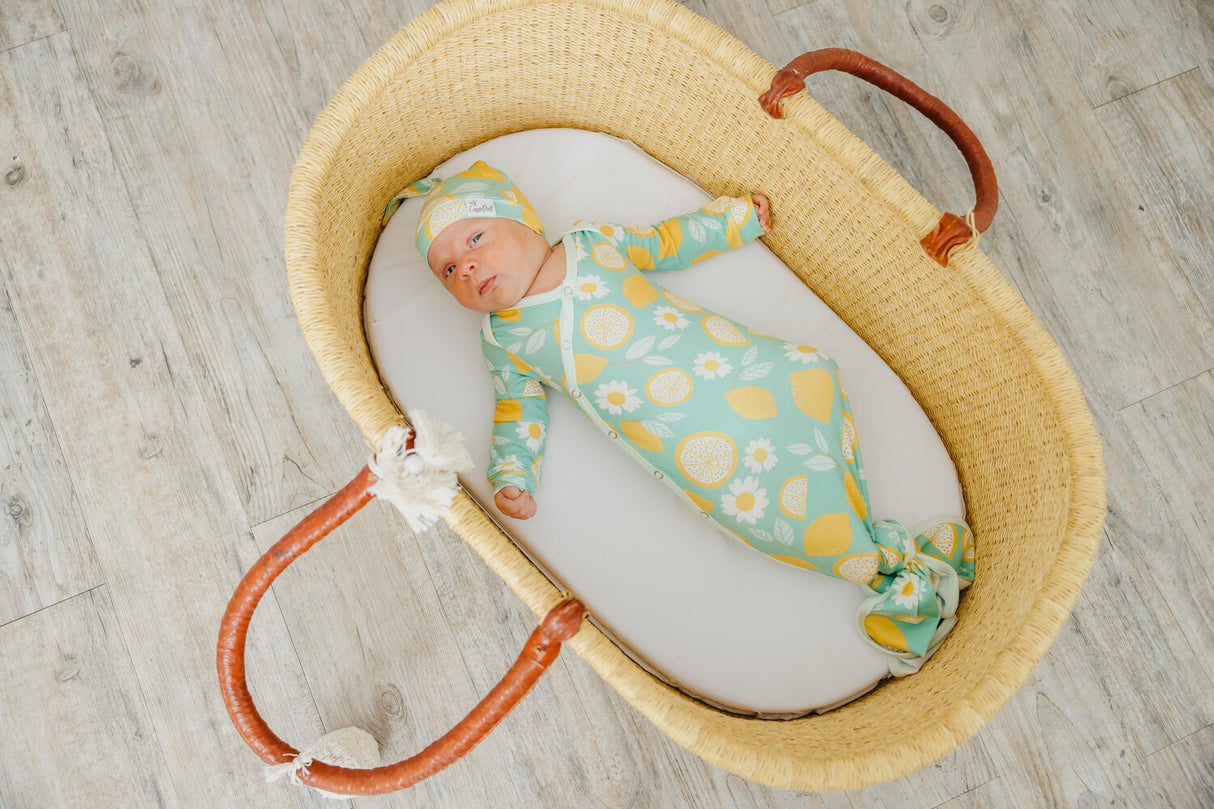 Lemon Newborn Knotted Gown