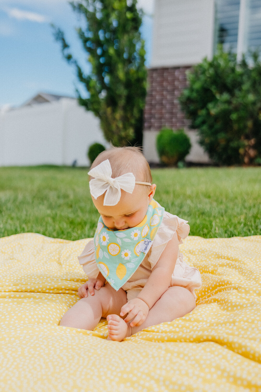 Lemon Bandana Bib Set