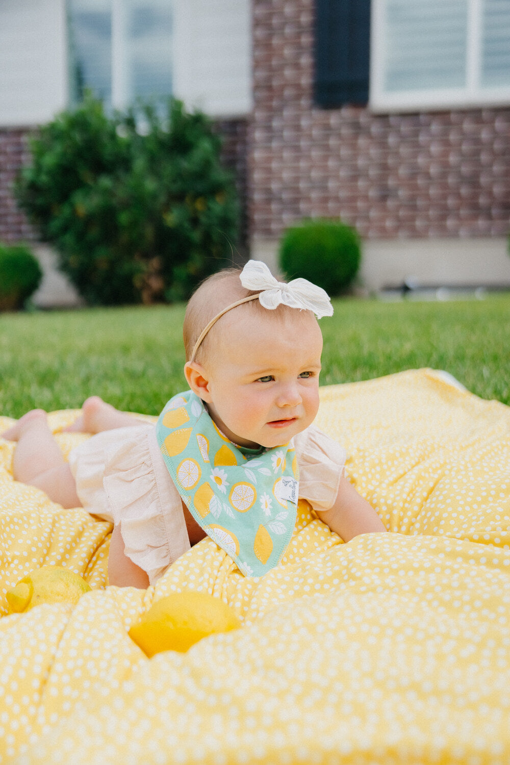 Lemon Bandana Bib Set