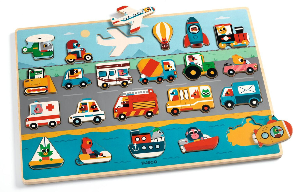 Puzzlo Vroom Wooden Puzzle