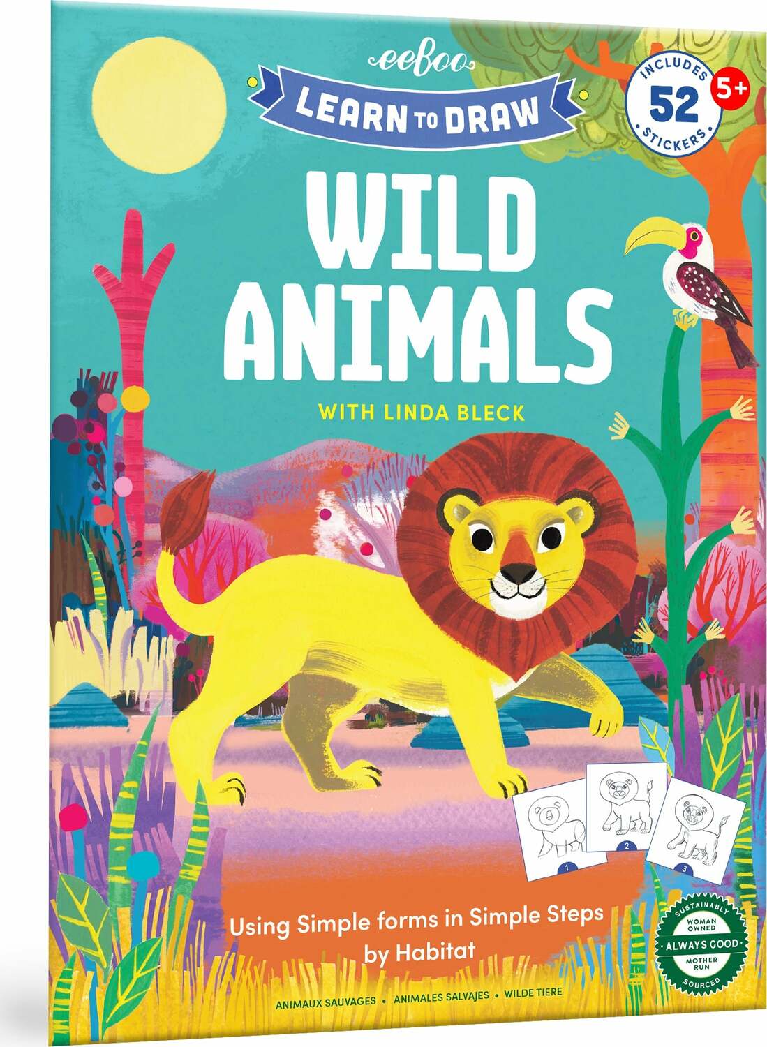 Learn to Draw Wild Animals (Art book with Stickers)
