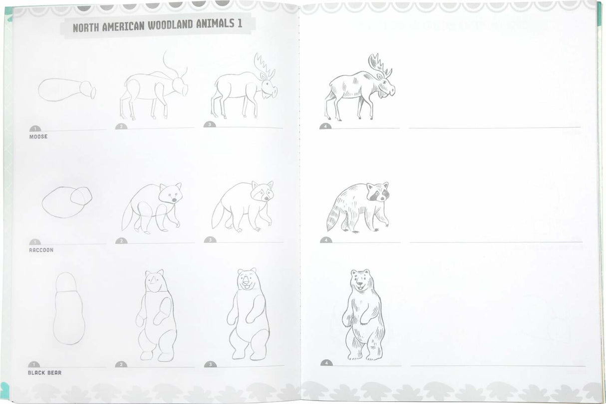 Learn to Draw Wild Animals (Art book with Stickers)