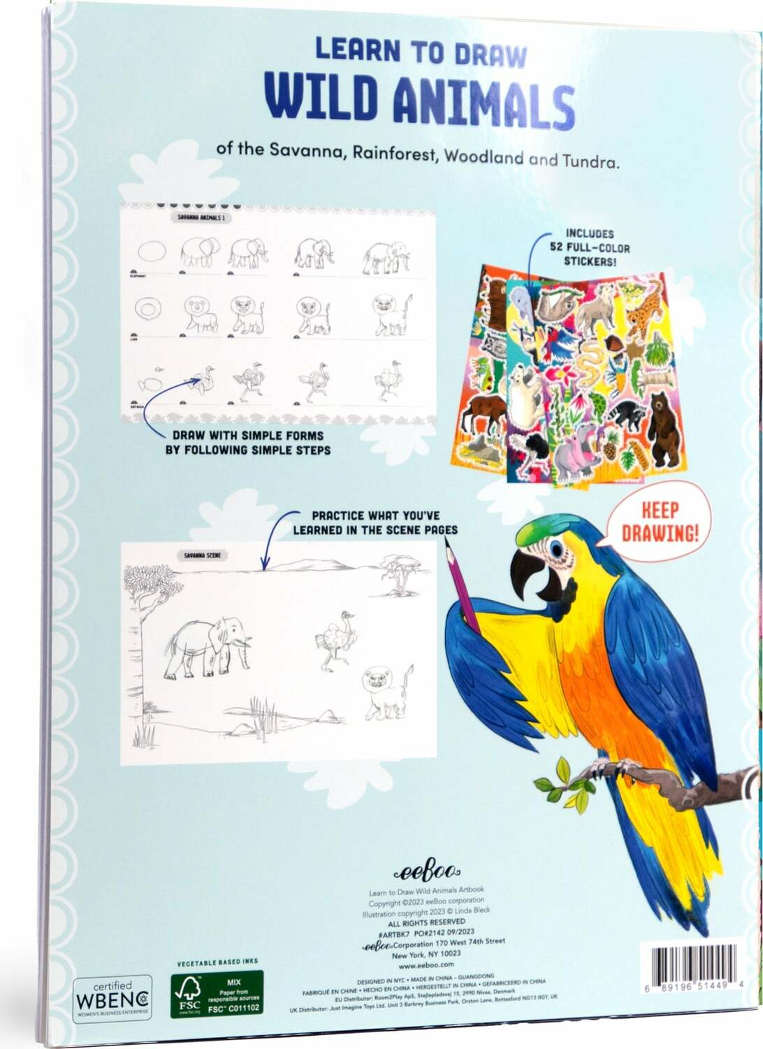 Learn to Draw Wild Animals (Art book with Stickers)