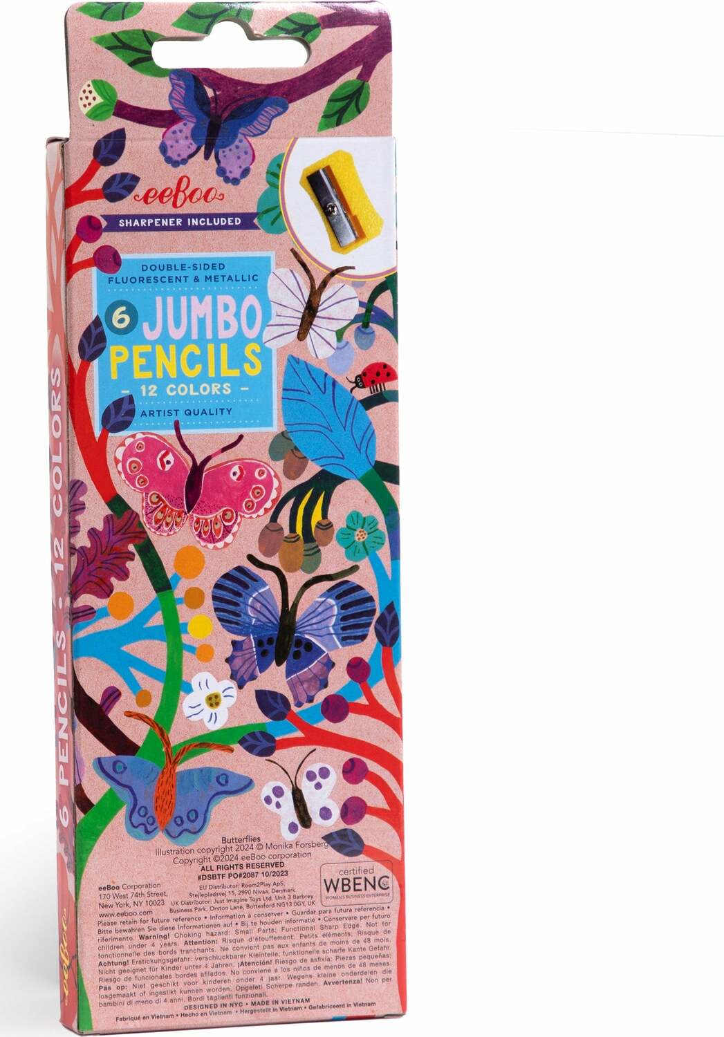 Butterflies 6 Jumbo Double-Sided Pencils