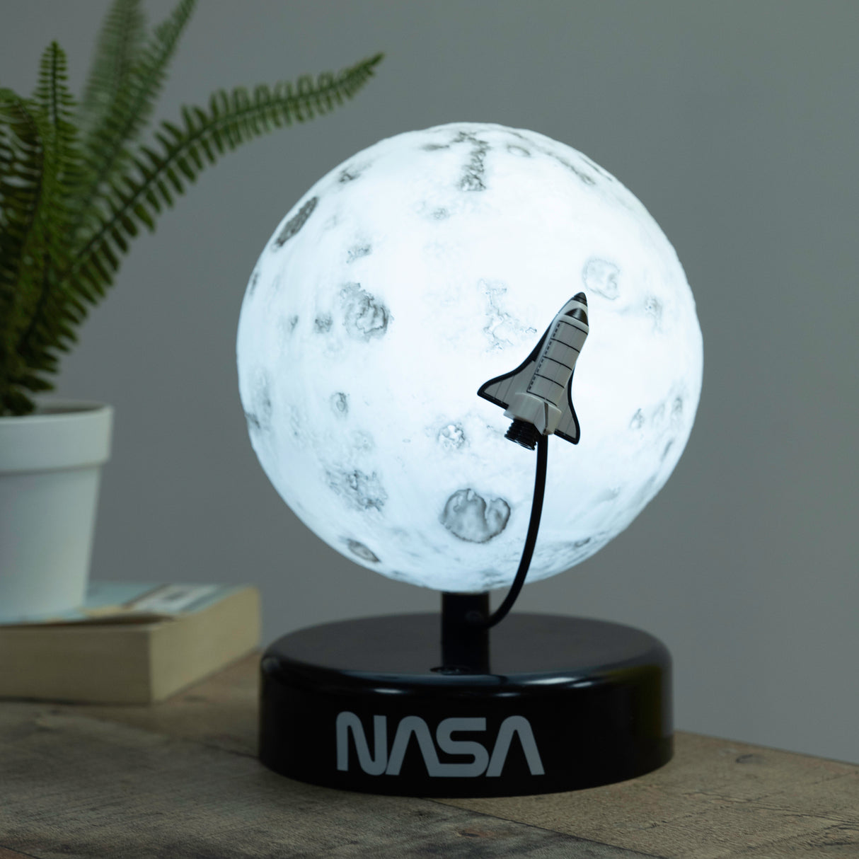 NASA Moon Lamp with Rocket