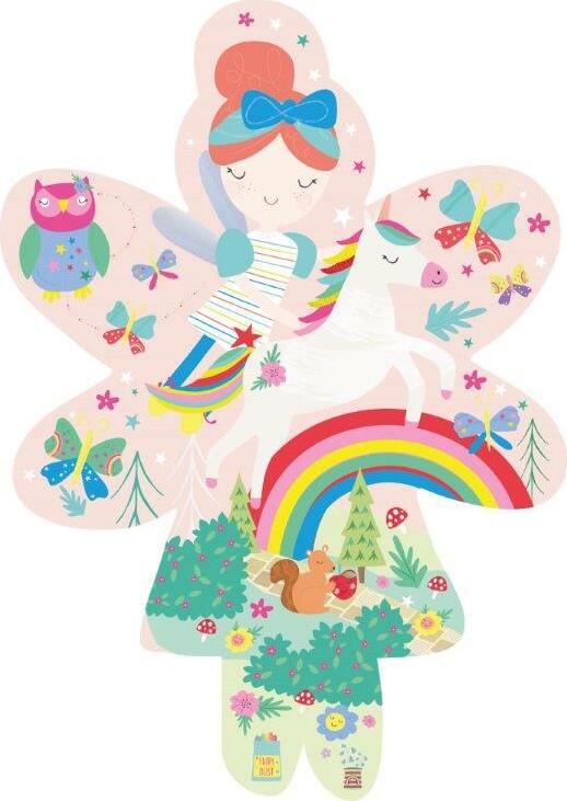 Rainbow Fairy 20pc "Fairy" Shaped Jigsaw Puzzle with Shaped Box