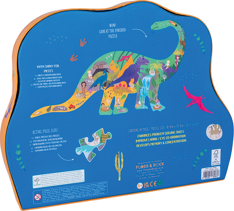Dino 80pc "Diplodocus" Shaped Jigsaw with Shaped Box