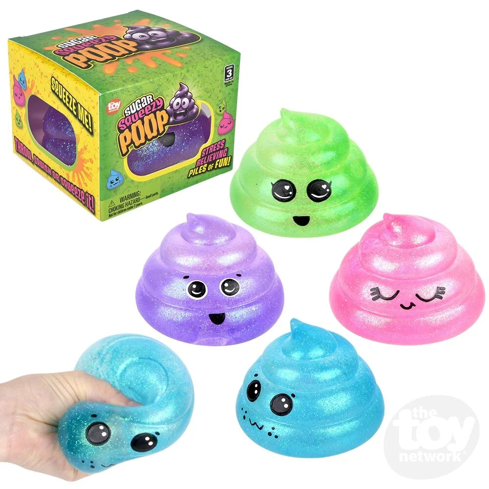 Jumbo Sugar Squeezy Poop Fidget Toy - Assorted Colors