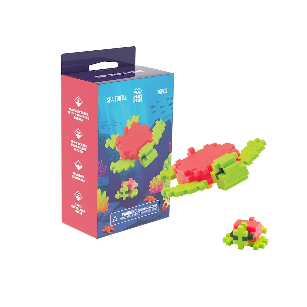 Plus-Plus Turtle Set | 70pc Aquatic Building Toy
