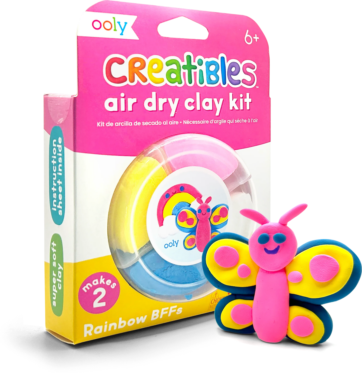 OOLY Creatibles Rainbow Clay Kit | Air-Dry DIY Craft Set