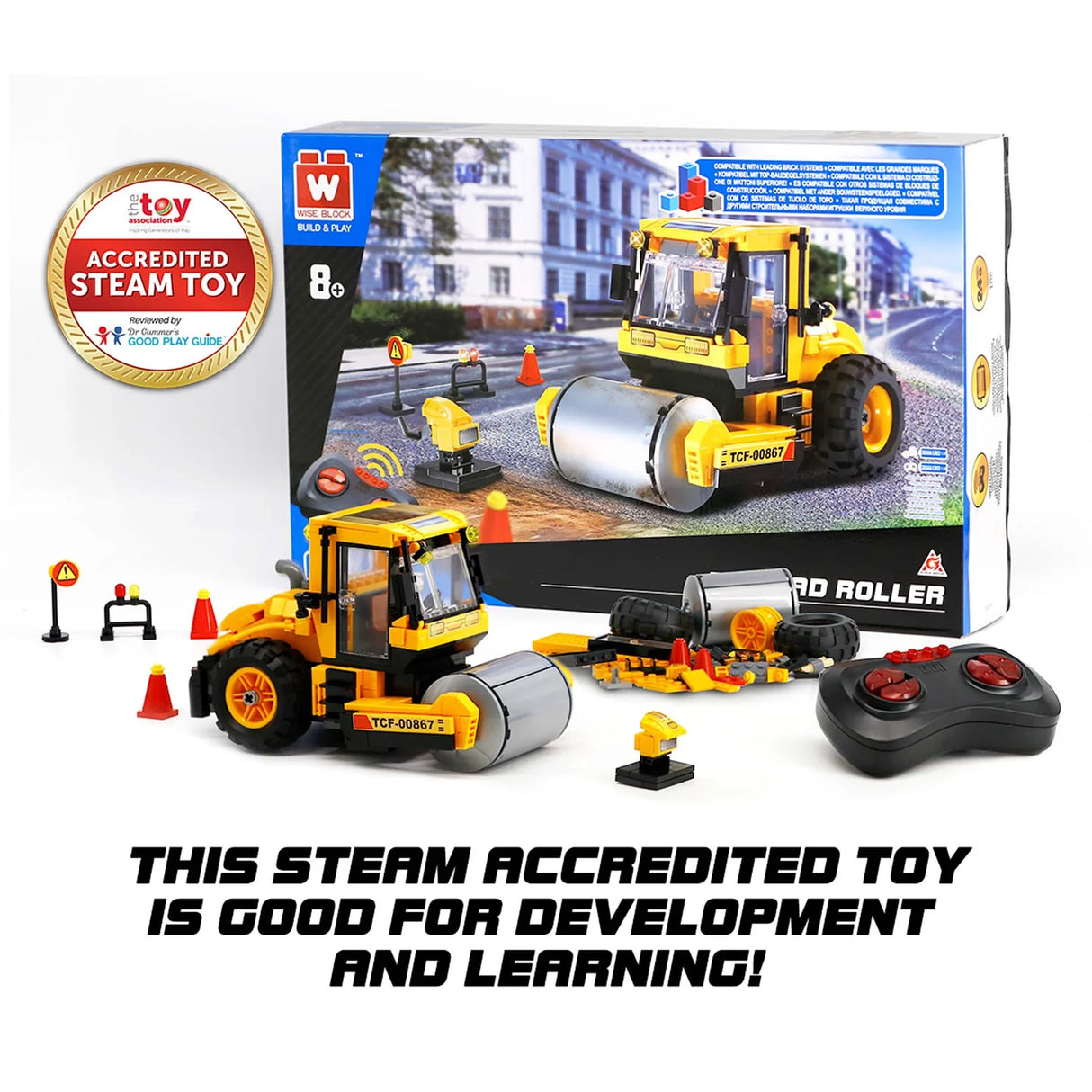 Wise Block Pavement Roller | Buildable Construction Vehicle