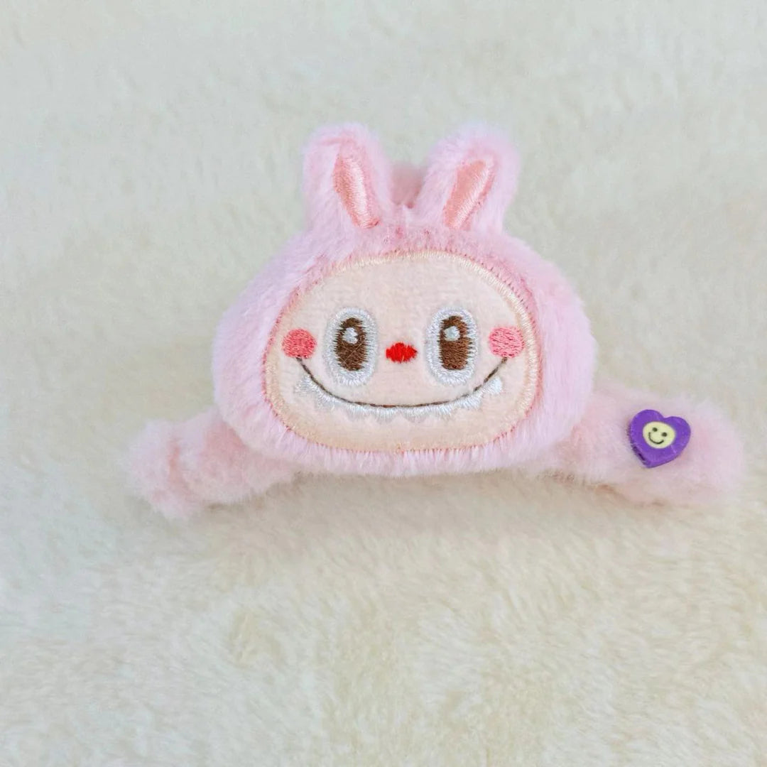 Labubu Furry Claw Clip Pink – Trendy Hair Accessory