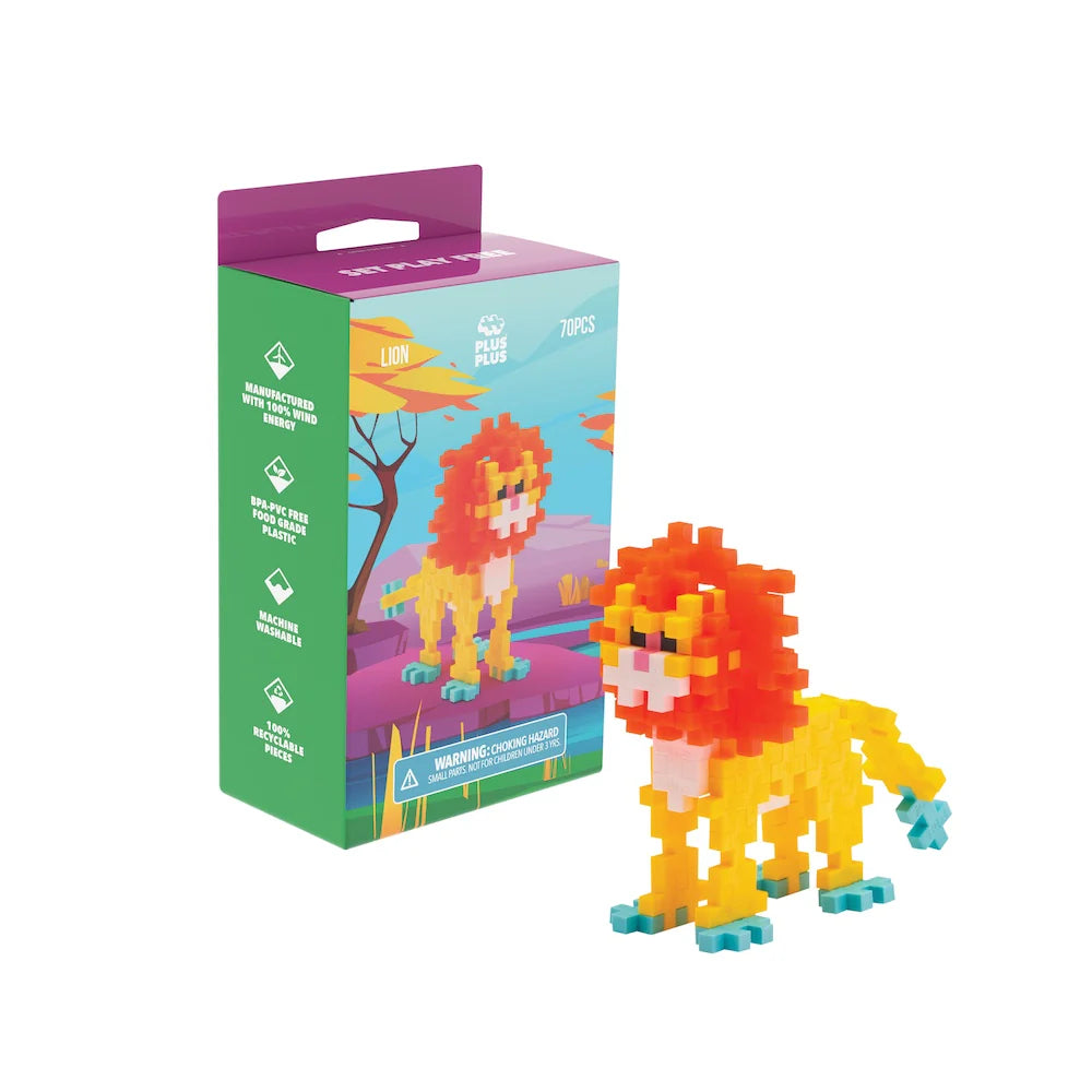 Plus-Plus Lion Set | 70pc Zoo Animal Building Kit