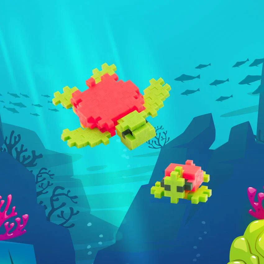 Plus-Plus Turtle Set | 70pc Aquatic Building Toy