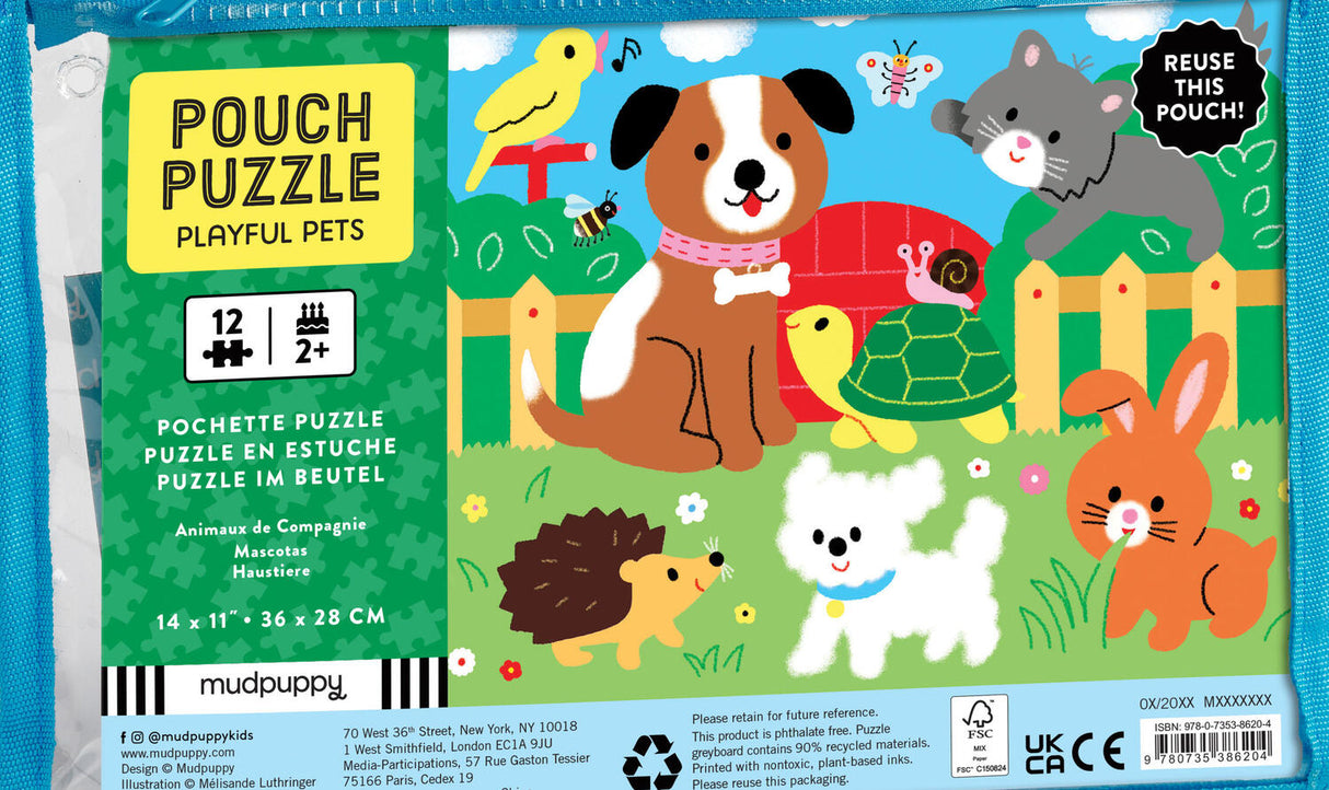 Playful Pets 12 Piece Pouch Puzzle