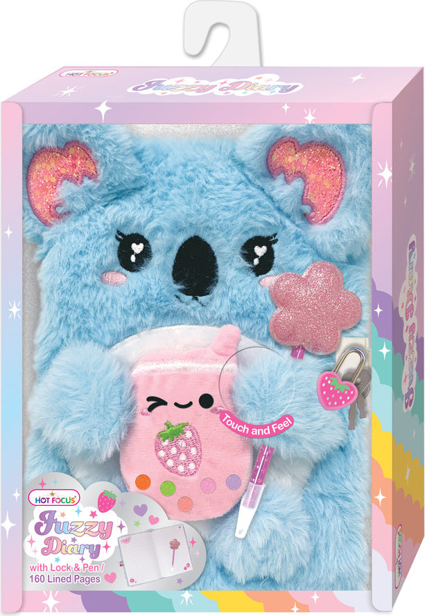 Fuzzy Diary With Lock & Keys, Koala