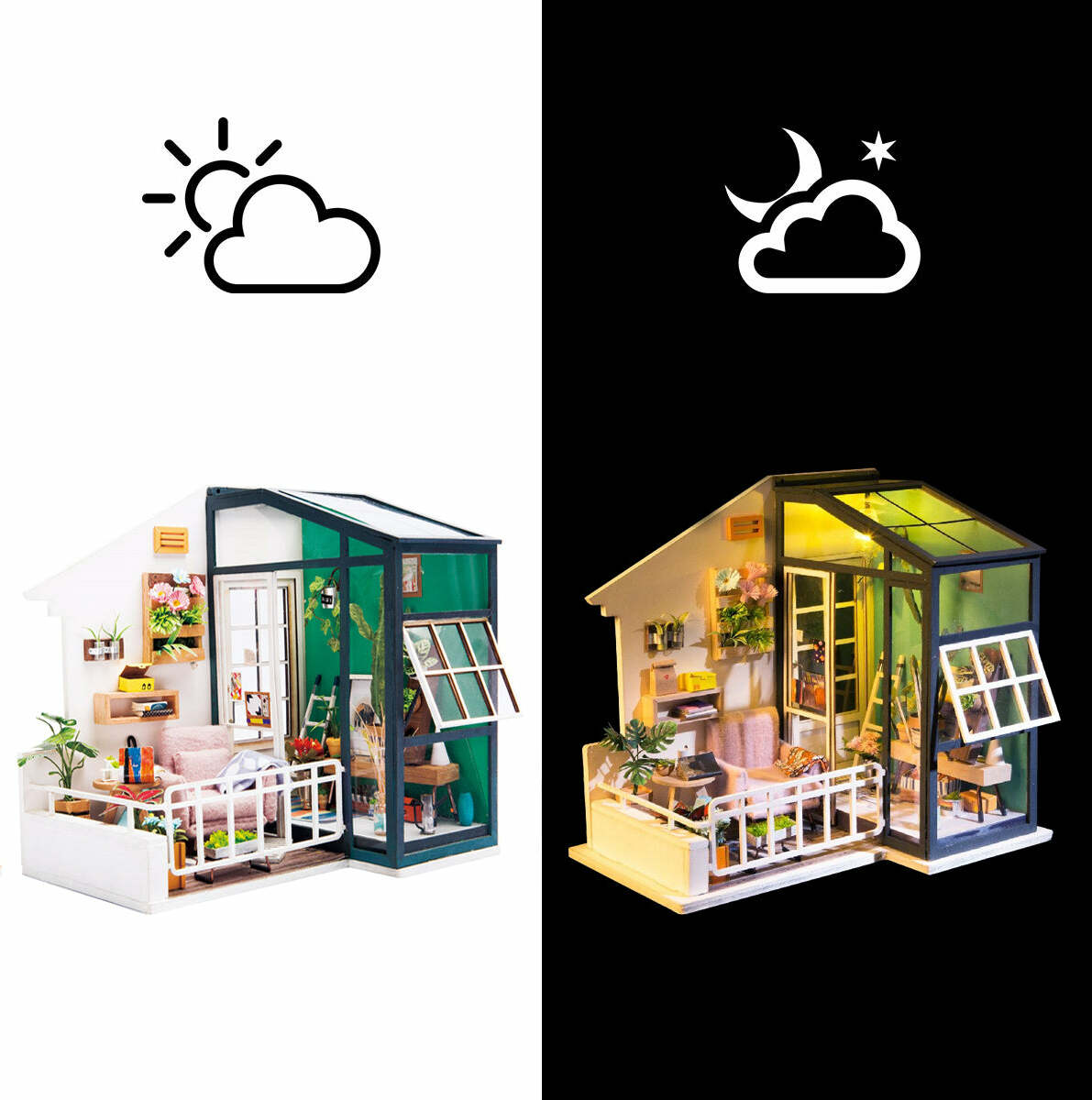 DIY Dollhouse Miniature House Kit - Balcony