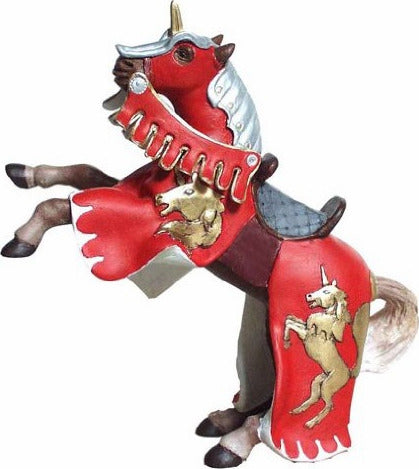 Papo France Reared Up Horse with Unicorn Red
