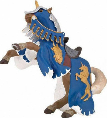 Papo France Reared Up Horse with Unicorn Blue