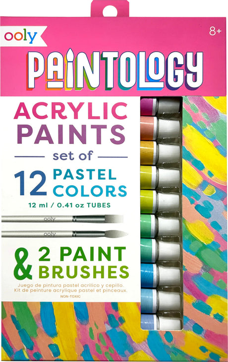 Paintology Acrylic Paints Set - Pastel Colors - Set of 12