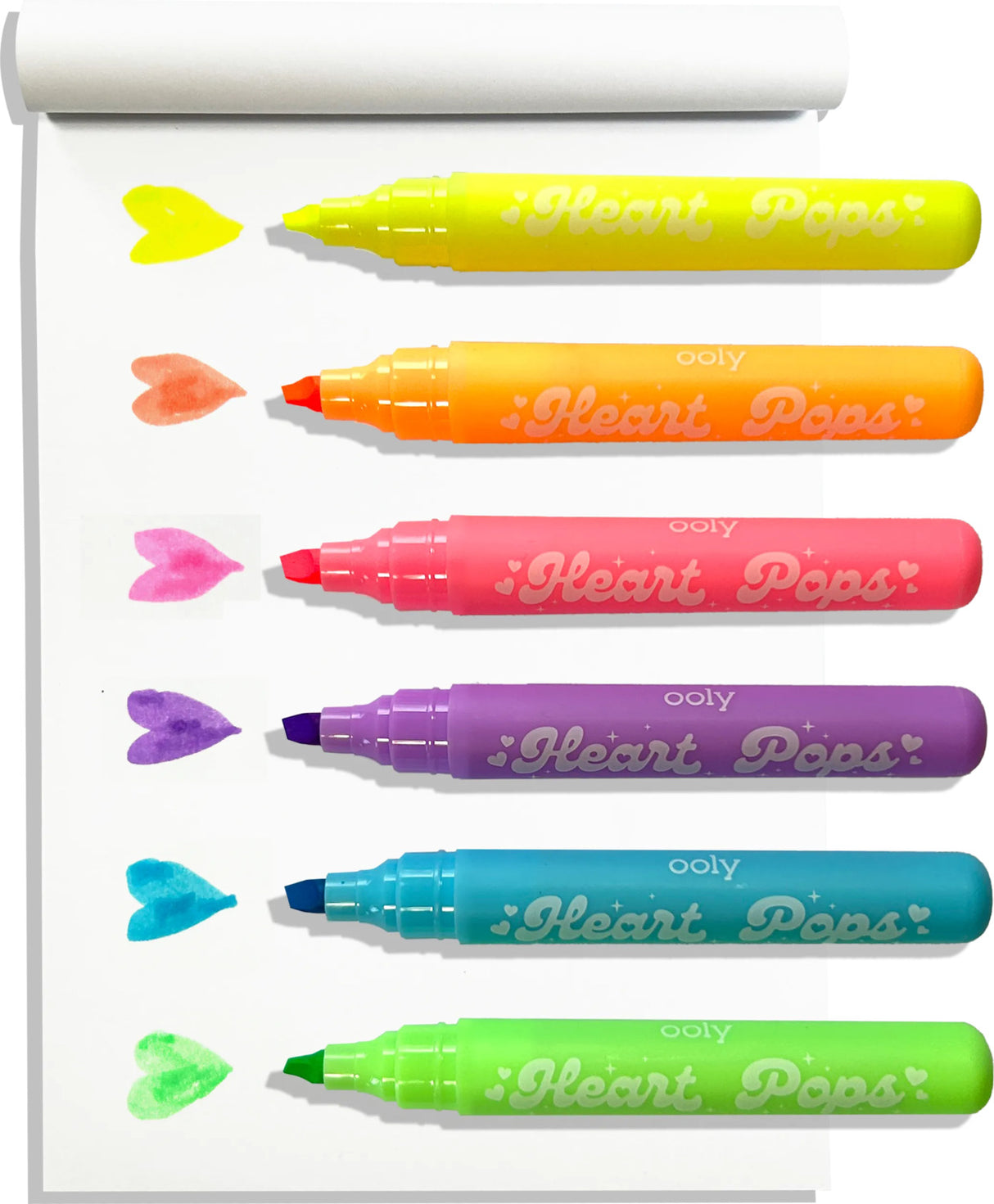 Heart Pops Neon Highlighters - Set of 6