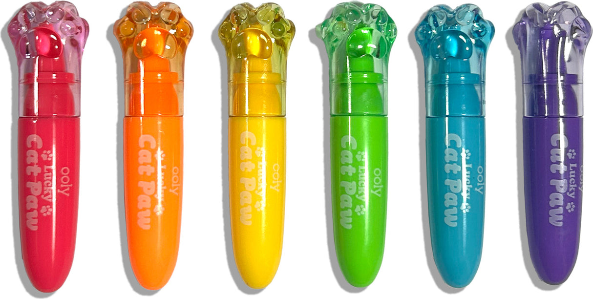 Lucky Cat Paw Scented Neon Highlighters - Set of 6