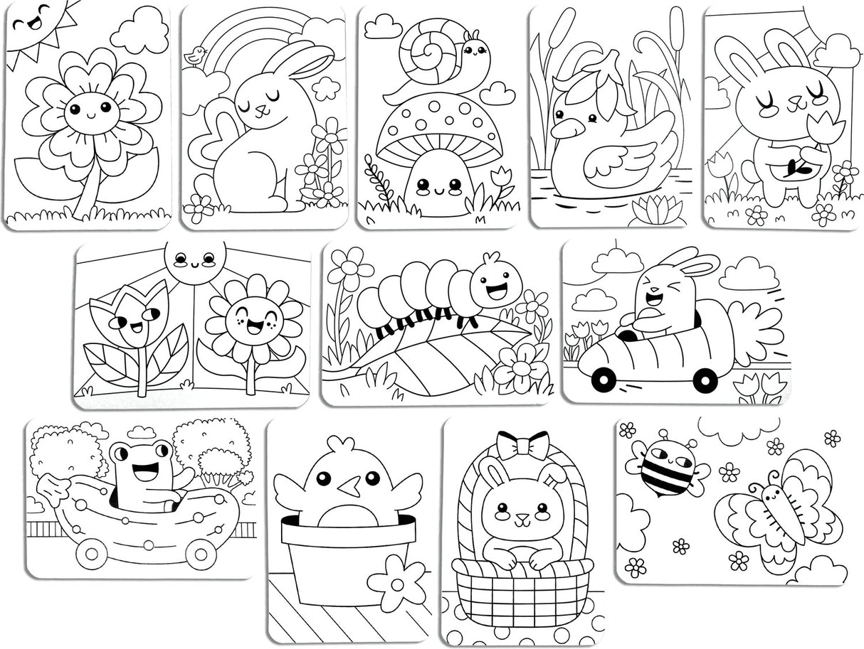 Undercover Art Hidden Pattern Coloring Activity Art Cards - Garden Pals