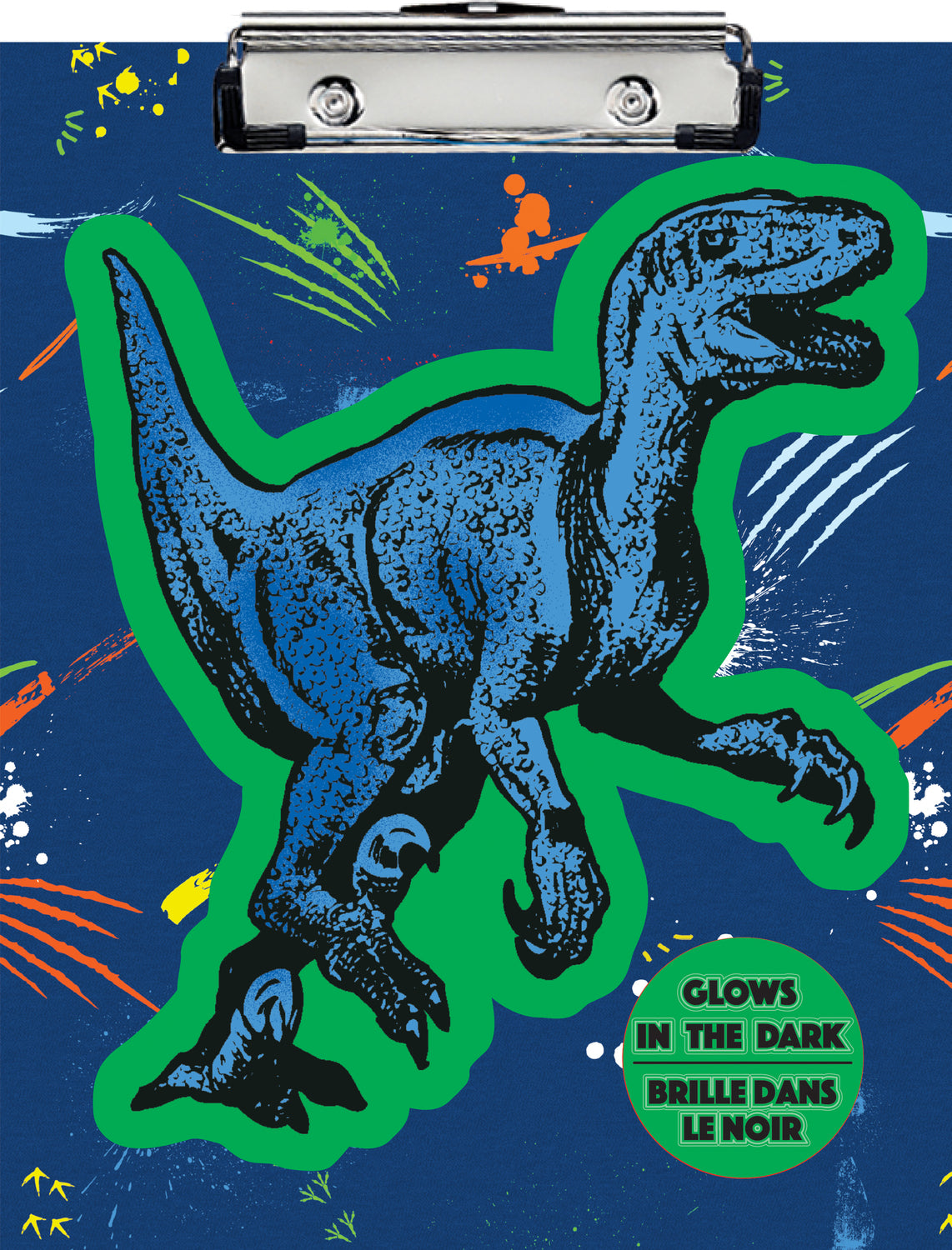 Dinosaur Tracks Glow Clipboard Set