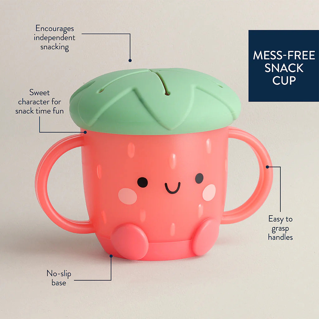 Itzy Snack Cup™ Durable Plastic Cup with Silicone Lid (Bonnie the Strawberry)