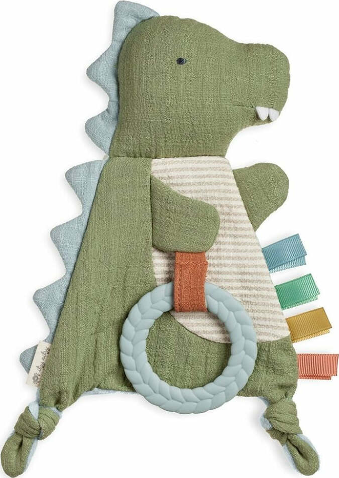 Bitzy Crinkle Sensory Crinkle Toy with Teether (Dino)