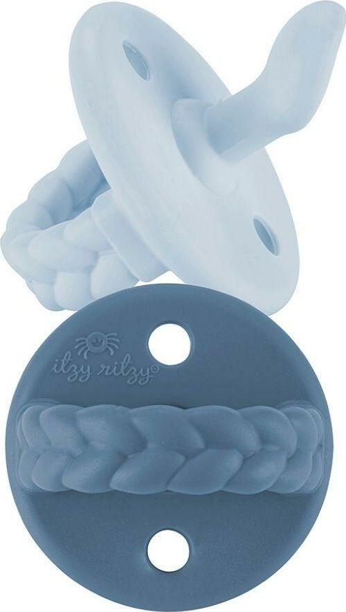 Sweetie Soother - 2-Pack Orthodontic Silicone Pacifiers (Sky & Surf 0-6M)
