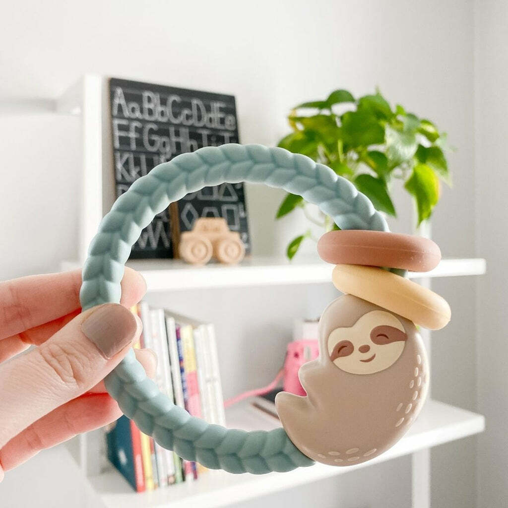 Ritzy Rattle - Silicone Teether w/ Rattle (Sloth)