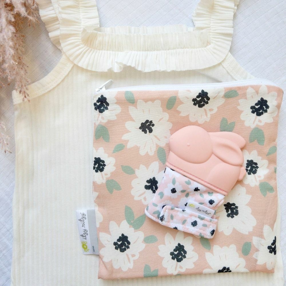 Snack Happens - Reusable Snack & Everything Bag (Playful Petals)